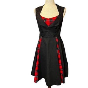 KILL REAL black and red pin up swing dress Size Medium EUC